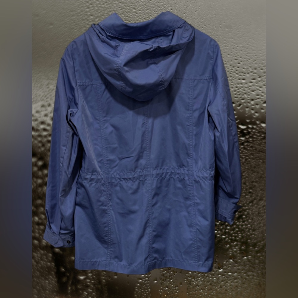 Talbots Woman 1X Periwinkle Hooded Utility Rain Jacket ( Mint Condition) - Picture 4 of 8